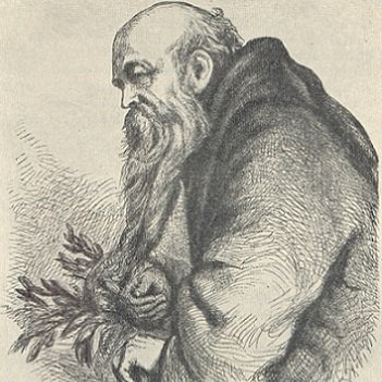 A sketch entitled "Friar Laurence gathering herbs" from Mary Evans Picture Library